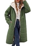 Yusongirl Womens Winter Long Coats Trendy Puffer Jacket Sherpa Fleece Lined Down Coat Long Sleeve Parka Oversized with Hood