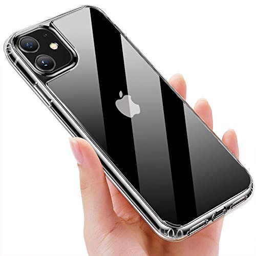 KKTICK Glas Clear Hülle kompatibel mit iPhone 11, 9H Kratzfeste Glas Back & TPU Silikon Bumper iPhone 11 Schutzhülle Ultra Dünn Anti-Scratch Stoßfest Case für iPhone 11 Case Cover - Transparent