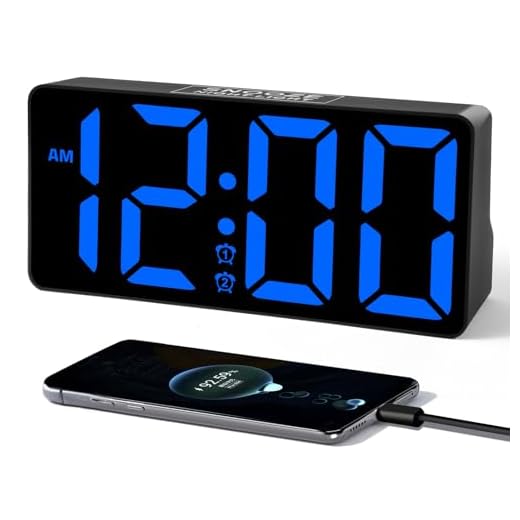 Alarm Clock for Bedroom, 7 In Large Display Digital Clock with Dual Alarms&USB Charger Ports,Night Light,Battery Backup,Adjustable Brightness&Volume,DST, Loud Desk Clock for Kid Boy Girl Heavy Sleeper