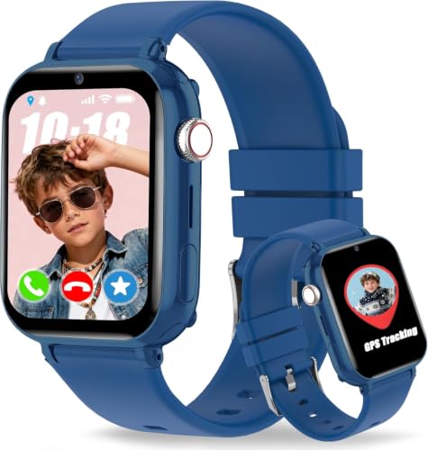 pmstuy 4G Montre Connectée Enfant GPS, Montre GPS Enfant Tracker avec Appel Vidéo SOS Chat Familial Jeux Mode Classe, Montre Telephone avec SIM Cadeau Filles...