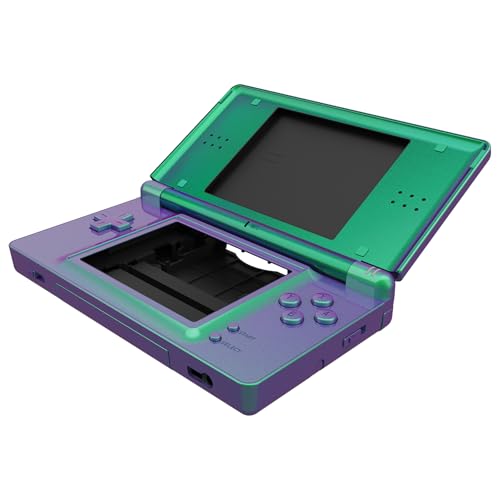 Image of eXtremeRate Replacement Full Housing Shell for Nintendo DS Lite, Custom Handheld Console Case Cover with Buttons, Screen Lens for Nintendo DS Lite NDSL - Chameleon Green Purple