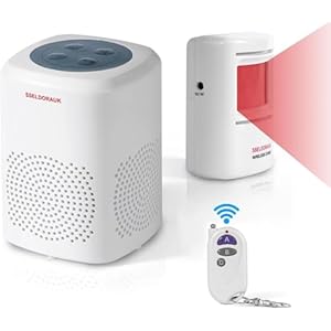 S SELDORAUK Hund Barking Alarm Bewegungsmelder-Pir drahtloser menschlicher Körper aktivieren Remote Home Security Bewegungsmelder Alarm System (1Receiver+1Detector+1Remote)