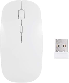 Moniss 2.4G Rato Sem Fio Portátil Ultra-fino Mudo Mouse 4 Teclas Mouse Óptico Sem Fio 1600DPI para Computador Desktop Laptop Branco