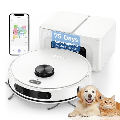 Image of SHELIKI Robotic Vacuums Cleaner with LiDAR Navigation Smart & Strong Suction, Robot Vacuum WiFi /App /Alexa /Voice