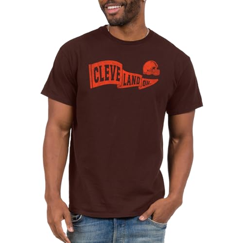 Junk Food NFL - Cleveland Browns - Pennant - Officially Licensed Adult Short Sleeve Fan Tee for Men and Women