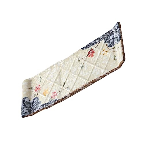 Plato japonés rectangular de cerámica para sushi miniatura 1