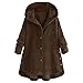 DEELIN Manteau pour femme en velours côtelé à manches longues à capuche, coupe-vent, poches épaisses pour l'extérieur, plus la taille chaude d'hiver automne - Noir - Large