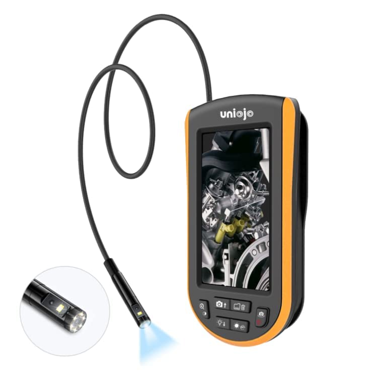 Endoscope Inspection Camera, UNIOJO Borescope Snake Camera with Light, 1080P 4.3' Screen, 6 LED Lights, 5.2mm 3.3FT Tube, IP67 Waterproof, Supports 2~32GB TF Card