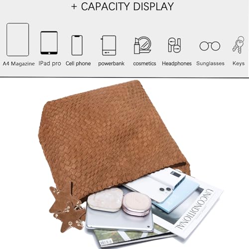 Image of Woven Tote Bag for Women, Shoulder Handbags, Beach Hobo, Handwoven Satchel Underarm Bag, Top-Handle Bag With Purses