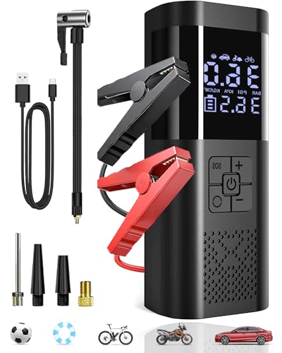 Jump Starter with Air Compressor, 150PSI Auto-Shutoff Tire Inflator, 14.8V Car Battery Booster with a high-Capacity 6000 - Detailed View