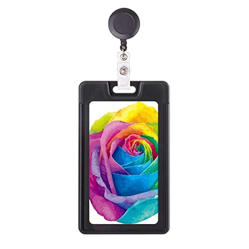 Porte-badge rétractable LGBT avec motif arc-en-ciel pour cartes professionnelles