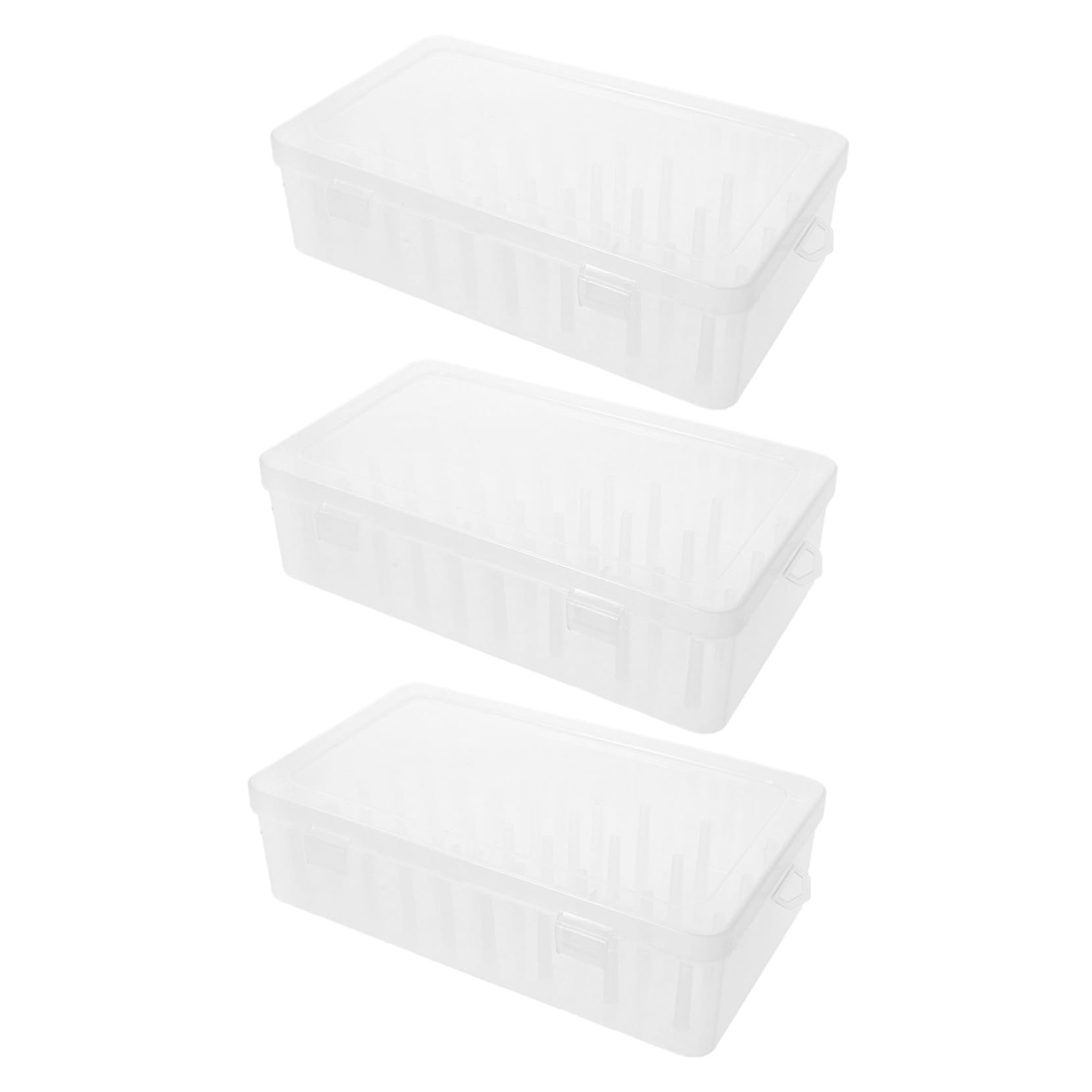 3 Piezas Caja Organizadora para Hilos de Coser Unidades Almacenamiento Multifuncional Transparente con Capacidad para Carretes Organizador para Bordado y Manualidades Diy