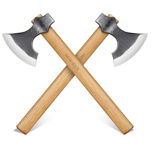Dream Reach Throwing Axes 2 Pack, Professional 16' Tomahawk Axe for Backyard, Hand Forged Viking Throwing Axe Set for Adults for Competition and Recreation, for Men