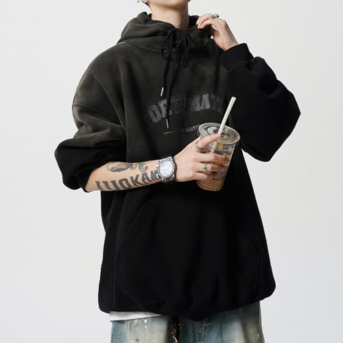 Men's Casual Pullover Gradient Hooded Hoodie Streetwear Sweatshirt Vintage Printed Tops Fall Winter3
