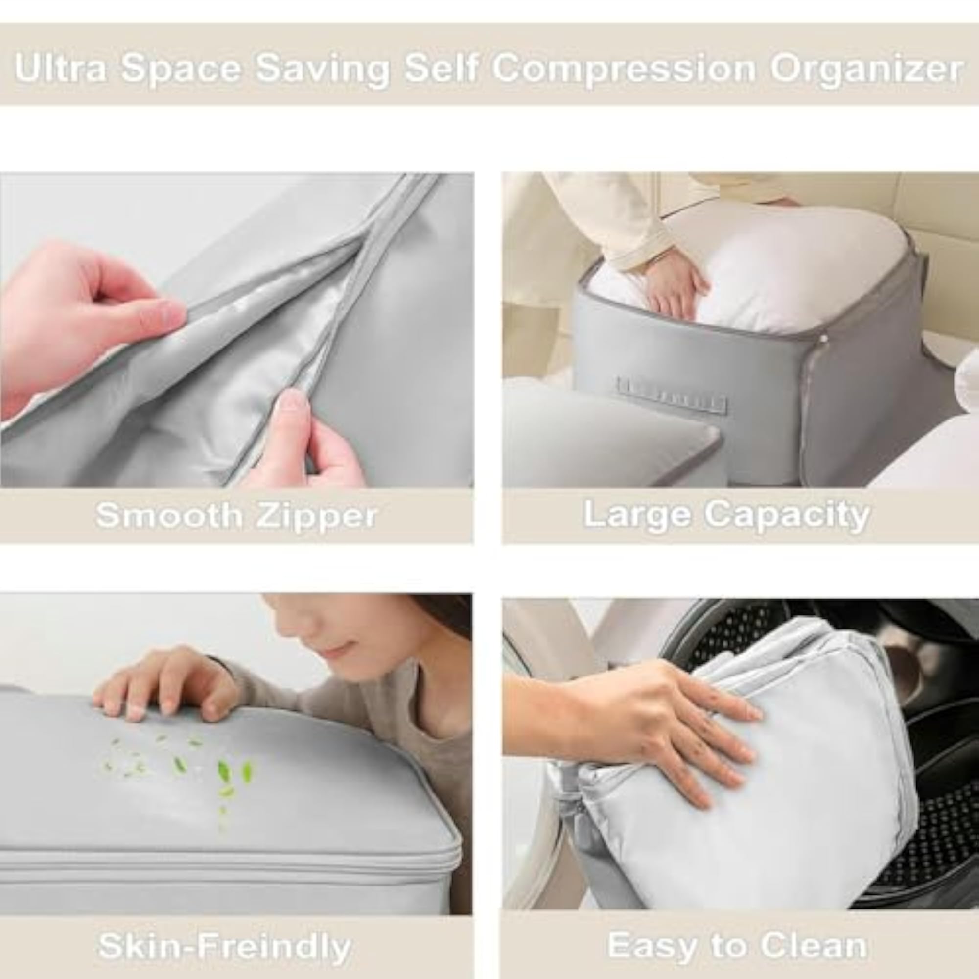 Bedding & Blanket Self Compression Storage Organizer Bag