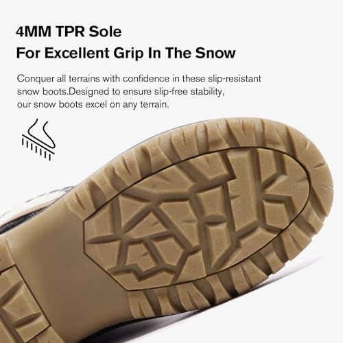 Aleader AL2209W01A09BROWNGREY07900 Womens Snow Boots Duck Waterproof Boots Insulated Warm Brown Cold Weather Grey 9 M Us Women thumb #3