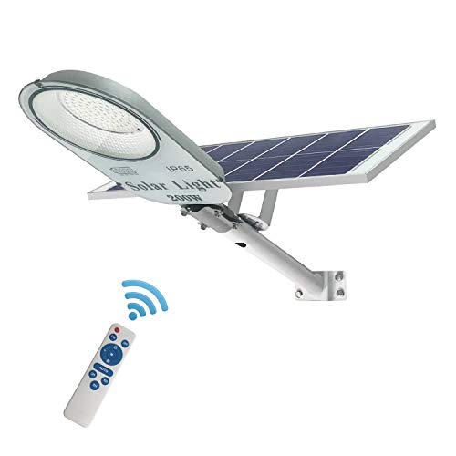 Black Friday - 70% OFF Solar Street Light of 200W, 12000 Lumens 7500K Daylight Solar Led Light with Remote Control, Dusk to Dawn Security Led Flood Light for Yard, Garden, Street, Basketball Court