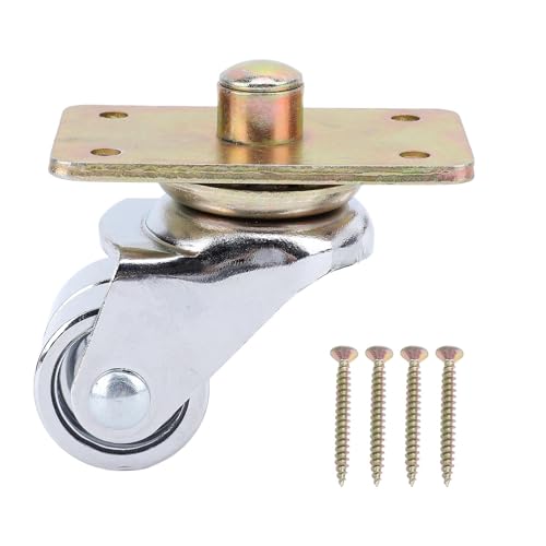 Natudeco Upright Piano Wheel 360 Degree Iron Rotation Caster with Top Plate Installation Hardware for Piano Frame Home Furniture Bookshelf Sofa