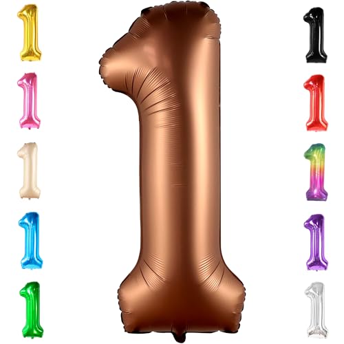 KatchOn, Brown 1 Balloon Number - 40 Inch, Helium Supported | Foi...