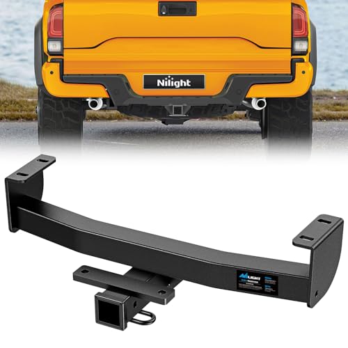 Image of Nilight Class 3 Trailer Hitch 2 Inch Receiver Tow Hitch Compatible with Toyota Tacoma 2016 2017 2018 2019 2020 2021 2022 2023 Black Powder Coated