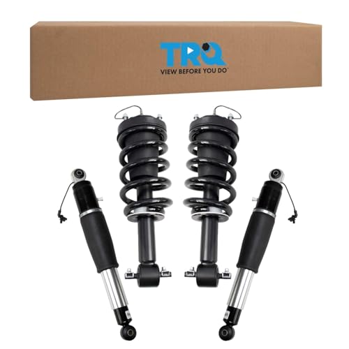 Image of TRQ Front Rear Loaded Strut Spring Assembly Shock Absorber LH Driver RH Passenger Side Pair 4pc Set for Chevy GMC Suburban Tahoe Yukon Z95 MagneRide MRC