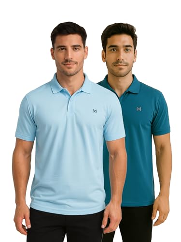 Image of Force NXT Men's Premium Microfiber Fabric Solid T-Shirt | Polo Neck Half-Sleeves T-Shirt for Men | Label Free with Anti-Static for Daily Uses