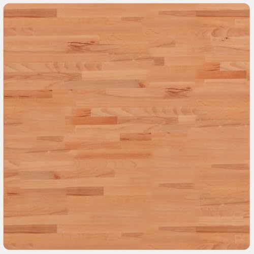 vidaXL Tischplatte, Quadratisch Holzplatte mit 4 abgerundeten Ecken, Holztischplatte Ersatzplatte für Couchtisch, Massivholztischplatte Platte, 80x80x1,5 cm Massivholz Buche