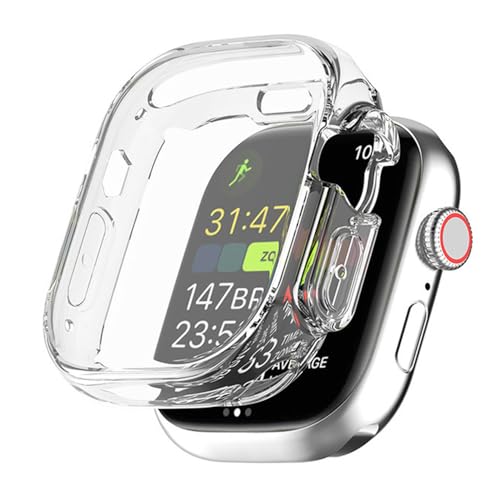 RUIIOCVKK for �T���X�� Apple Watch Ultra3 2025 49MM �P�[�X �X�}�[�g�E�H�b�` �S�ʕی� �t���J�o�[ �ϏՌ� �N���A ���� TPU �V���R�� �ϏՌ��� �����h�~ Apple Watch Ultra 3 49MM ��