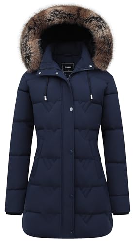 TYBBNY Women's Winter Coat Waterproof Long Insulated Parka with Detachable