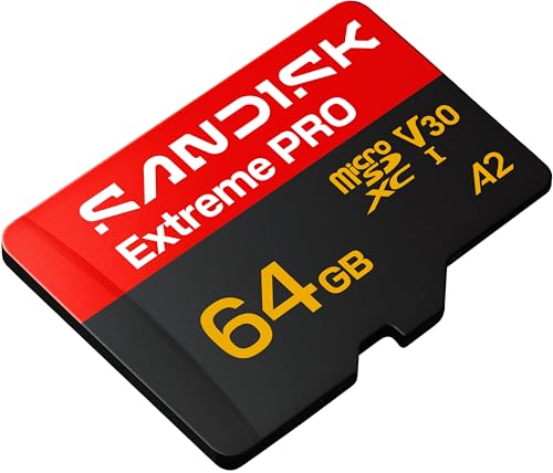 Image of SANDISK 64GB Extreme PRO microSDXC UHS-I Card, 5K & 4K UHD Video, 200MB /s Read, 90MB /s Write, A2, U3, V30, High-Speed for Android, Action Camera & Gaming