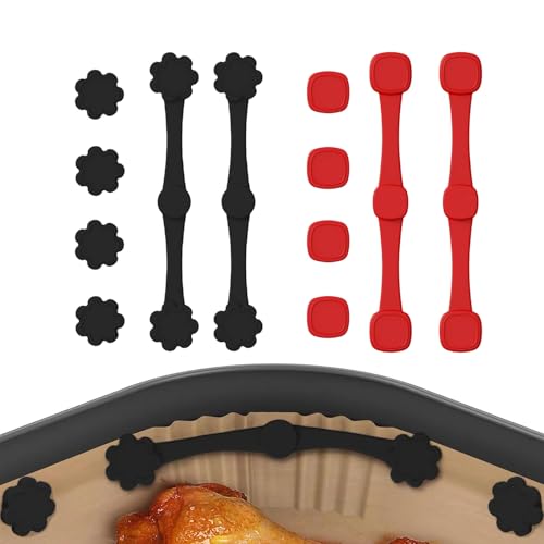 12 Piezas Hebillas Magnéticas de Silicona para Freidora de Aire, Imanes Air Fryer para Papel de Horno, Accesorios Freidora de Aire Reutilizables, Resistentes al Calor y Fáciles de Limpiar Seguros Coci