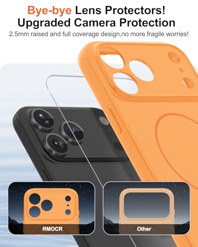 Image of Magnetic for iPhone 17 Pro Case,Shockproof Matte Cover,Orange | with Screen Protector,Compatible with MagSafe,Military Grade Drop Protection,Full Camera Protection,Non-Slip Design Case