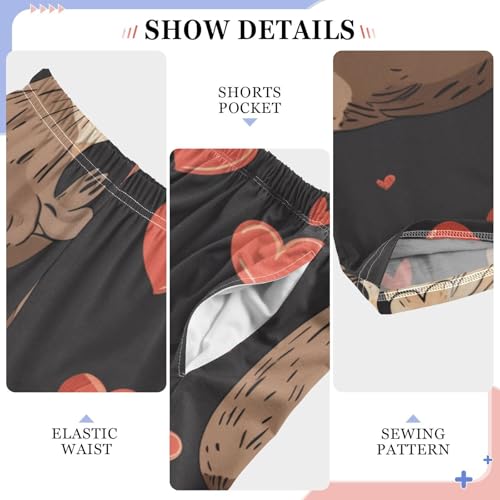 Otter Sweet Love Boys Long Pants Soft Trousers Elastic Waist Kids Lounge Bottoms with Pockets S-XL4