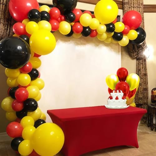 Image of Red Black Yellow Balloons, 60 Pcs 12 Inch Energy Lightning Theme Balloons for Kids Adventure Birthday Party, Game Action Baby Shower Decorations