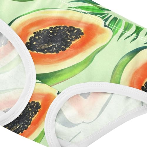 Watercolor Papaya Green Toddler Girls Underwear 2t Cotton Panties for Girl Artistic Undies Kids Briefs4