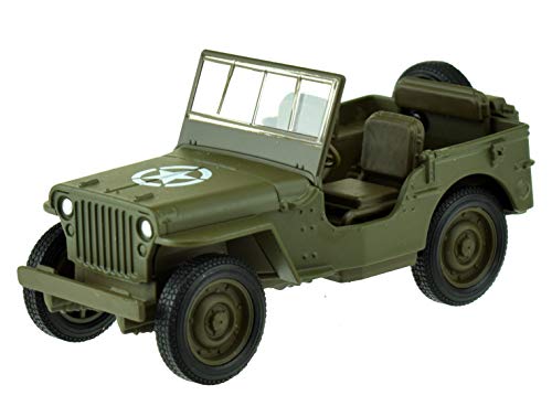 中古カー模型　Jeep Willys (1941) 1941-1945 WWII WILLYS MB JEEP BRITISH ARMY COMMAND CAR 1:64
