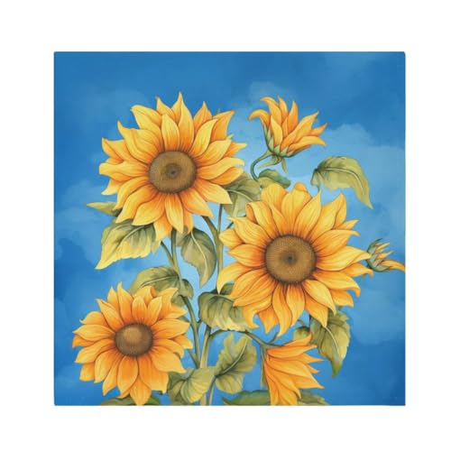 Servilletas de tela cuadradas 20x20 in azul girasol pack 6 miniatura 1