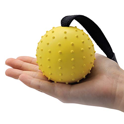 Vivifying Hundeball auf einem Seil, 2 Stück Interaktiver Naturkautschuk Ball Hund zum Apportieren, Fangen, Werfen und Ziehen des Krieges(Orange + Gelb)