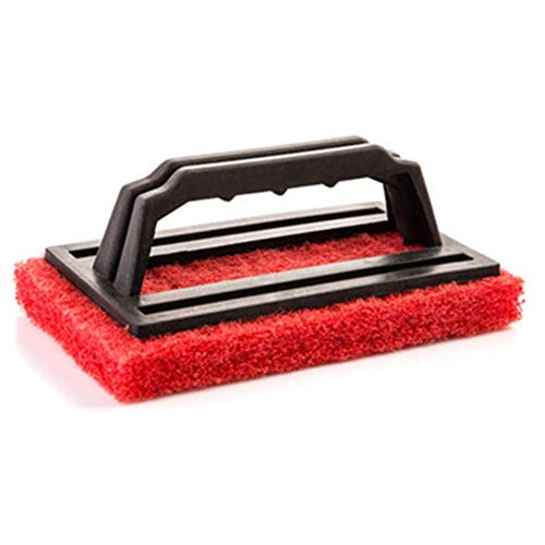 Sponge Tub Scrubber,Bathroom & Kitchen Scrubber with Handle, Handy Bathroom Scrubber Tub Waterline Scrubber (Red)