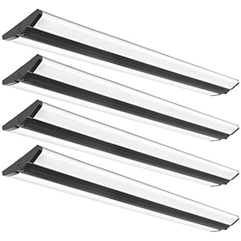 FAITHSAIL 4FT LED Wraparound Light Fixture Ceiling Mount, Ultra Slim 50W LED Garage Light Flush Mount, 4000K Neutral White, 5500 Lumens Office Light, Fluorescent Fixtures Replacement, 4 Pack Cover