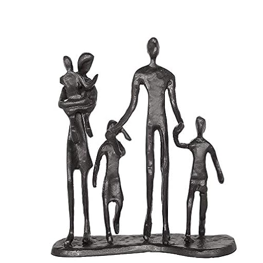 Aoneky Estatua Familiar de Metal - Figura Decorativa de Madre Padre Hijo Hija, Escultura Moderna Abstracta, Decoración del Hogar Casa Oficina, Figura Decorativa de Familia de 5, Negro | Ya disponible en tu tienda friki favorita! En mundofriki.es!
