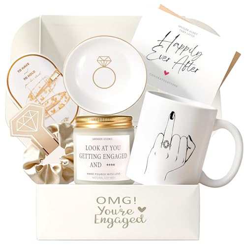 VKTASIMK Engagement Gifts for Couples, Gift for Newly Engaged Couples, Ring Finger Coffee Mug Set, Engagement Gifts for Her, Women, Best Engaged Gift Set
