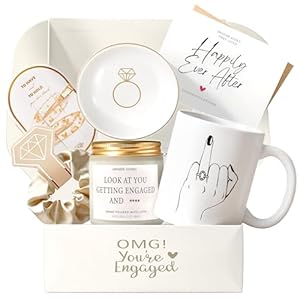 Engagement Gifts for Couples, Gift for Newly Engaged Couples, Ring Finger Coffee Mug Set, Engagement Gifts for Her, Women, Best Engaged Gift Set