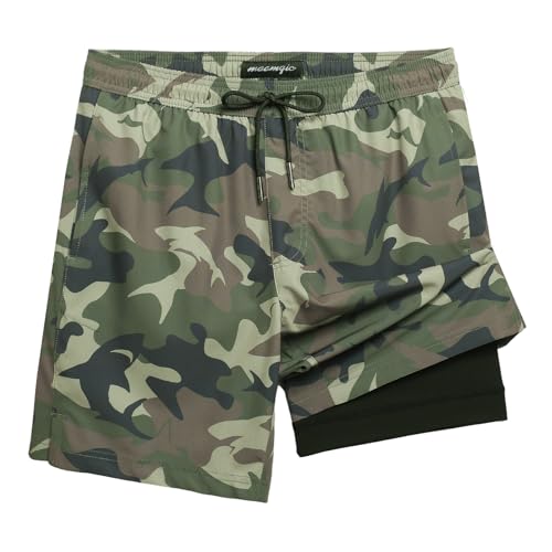 Image of maamgic Mens Swim Trunks with Compression Liner 7 Inch Inseam Mens Bathing Suit Quick Dry Swimming Trunks Swimsuit