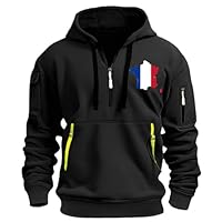 Générique Sweats à Capuche Homme Pull avec Demi-Fermeture éclair Veste Capuche Homme Décontracté Confortable Veste Travail Grandes Tailles Couleur Unie Sweatshirts