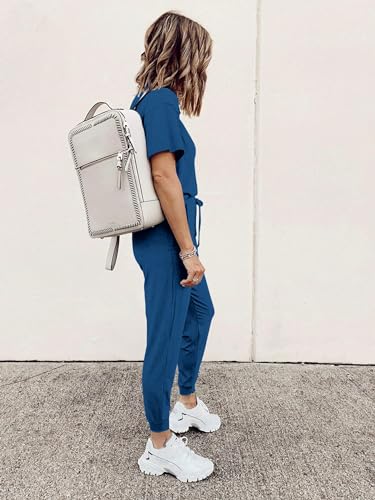 PRETTYGARDEN Women's Two Piece Sets 2025 Summer Spring Jogger Pants Travel Vacation Lounge Outfits Airplane Matching Clothes