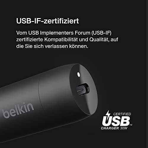 Belkin BoostCharge 30-W-Kfz-Schnellladegerät, Zigarettenanzünder USB, kompaktes Modell mit USB-C-Power Delivery-Anschluss… – Ansicht 3