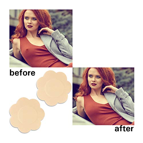 Petal Top Disposable Nipple Covers 15 Pair, Beige, One Size3