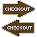 Checkout Wayfinding Floor Arrows - 10 Pack - Laminated Floor Markers by Graphical Warehouse - 15.95x8.70 in (Brown)