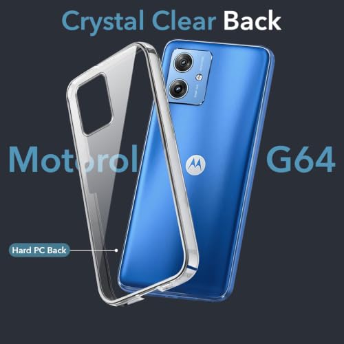 Image of DIZORO Compatible with Motorola Moto G54 5G / G64 5G Back Cover Case Clear,[ Anti Yellow ][Military Grade Protection] Hard PC Back Cover Transparent